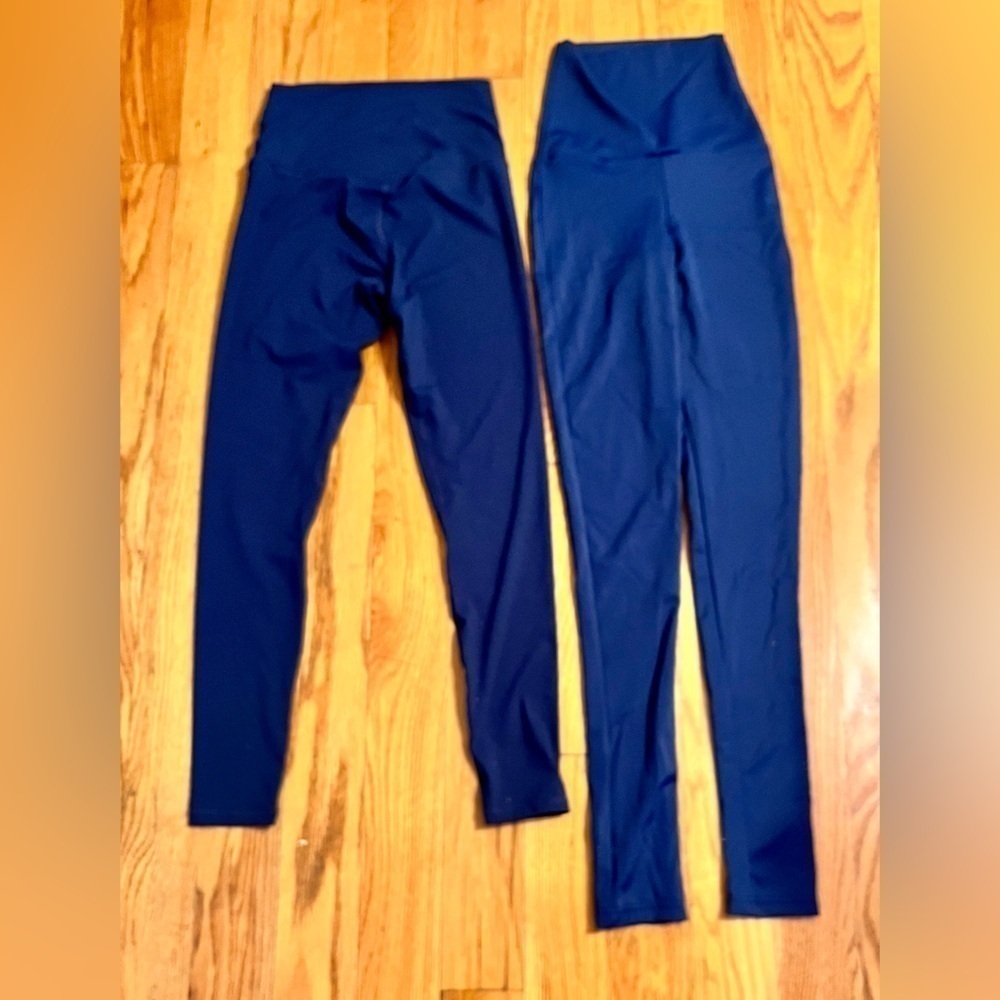 Balera Lot of 2 Navy Blue High Waist Full Length Dance Leggings Adult XS